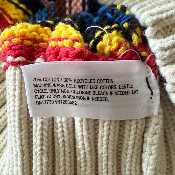 Rowing Blazers x Target Croquet Stripe Cable Knit Sweater XL V-Neck Rainbow Soft - Picture 7 of 10